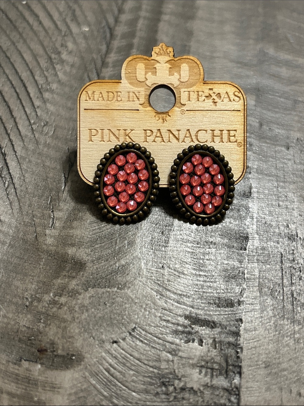 Panache Rose-Pink Oval Bead Stud Earrings